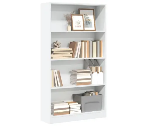 Raamaturiiul, Valge, 80X24X143 cm Tehispuit