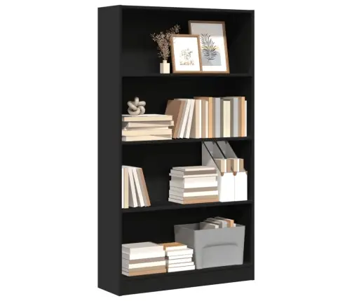 Raamaturiiul, Must, 80X24X143 cm Tehispuit