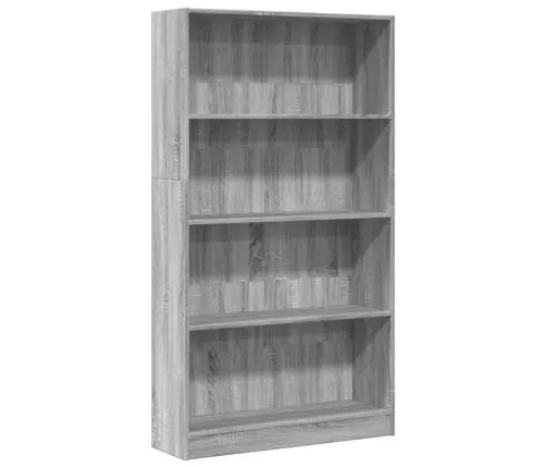 Grāmatu Plaukts, Pelēka Koka, 80X24X143 Cm, Inženierijas Koks Vidaxl