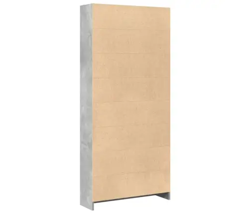 Grāmatu Plaukts, Betona Pelēks, 80X24X176 Cm, Inženierijas Koks Vidaxl