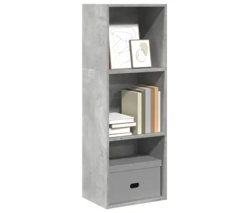 Grāmatu Plaukts, Betona Pelēks, 40X30X114 Cm, Inženierijas Koks Vidaxl