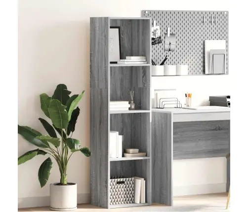 Grāmatu Plaukts, Pelēka Ozola, 40X30X152 Cm, Inženierijas Koks Vidaxl