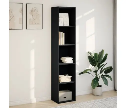 Grāmatu Plaukts, Melns, 40X30X189 Cm, Inženierijas Koks Vidaxl