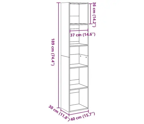 Grāmatu Plaukts, Melns, 40X30X189 Cm, Inženierijas Koks Vidaxl
