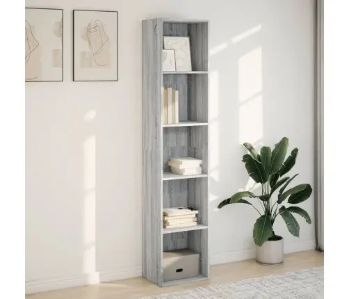 Grāmatu Plaukts, Pelēka Ozola, 40X30X189 Cm, Inženierijas Koks Vidaxl