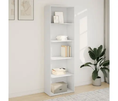 Raamaturiiul, Valge, 60X30X189 cm Tehispuit