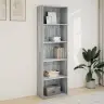 Grāmatu Plaukts, Pelēka Koka, 60X30X189 Cm, Inženierijas Koks Vidaxl