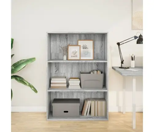 Grāmatu Plaukts, Pelēka Ozola, 80X30X114 Cm, Inženierijas Koks Vidaxl
