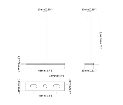 Ujuvad Riiuliklambrid, 12Tk, Nähtamatud Ø10X100 Mm Süsinikteras