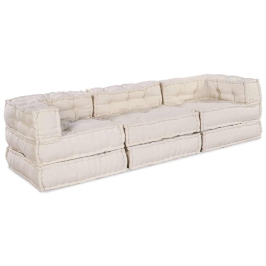 Modulārais Dīvāns 3 Pcs Krēmkrāsa 70 X 70 X 56 Cm Audums Vidaxl
