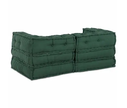 Modulārais Dīvāns 2 Pcs Zaļa 70 X 70 X 56 Cm Audums Vidaxl