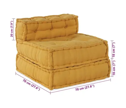 Modulārais Dīvāns 4 Pcs Dzeltena 70 X 70 X 56 Cm Audums Vidaxl