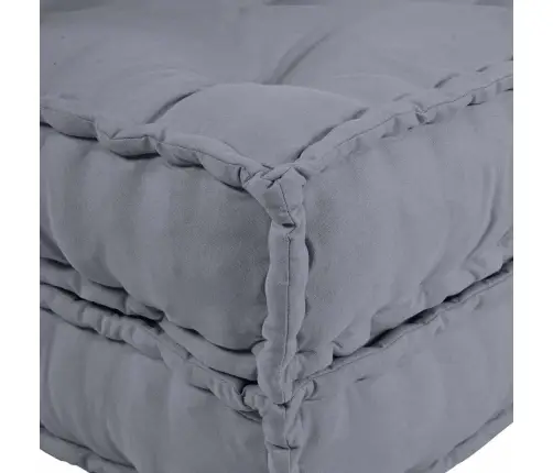 2 Sēdvietu Modulārs Poufe Dīvāns Pelēkā Audumā Vidaxl