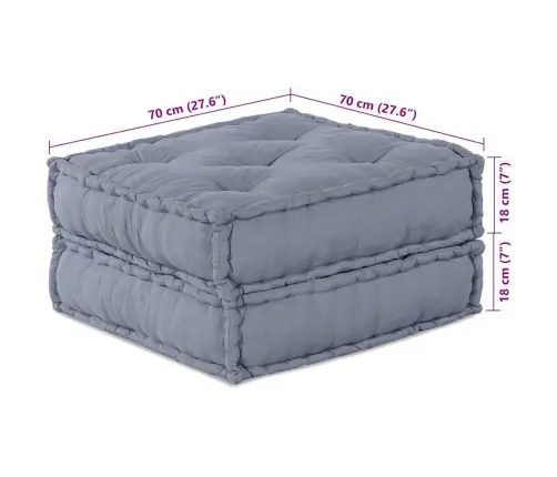 2 Sēdvietu Modulārs Poufe Dīvāns Pelēkā Audumā Vidaxl