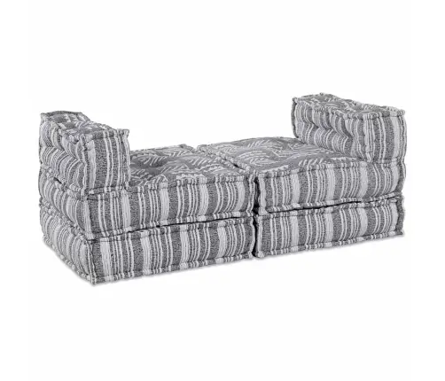 4 Sēdvietu Modulārs Pouf Dīvāns Gaismas Pelēkā Audumā Vidaxl