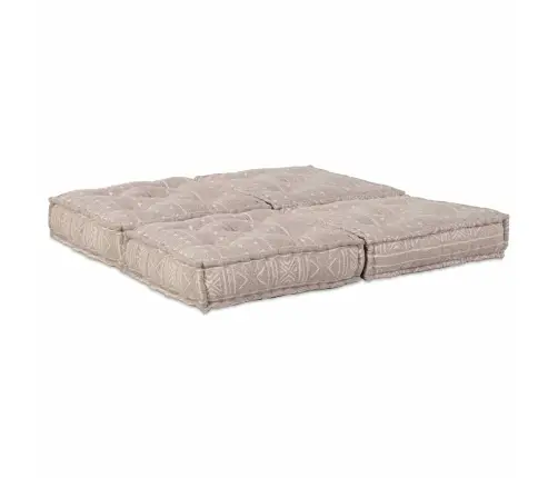 2 Sēdvietu Modulārais Pouf Dīvāns Gaiši Brūnā Audumā Vidaxl