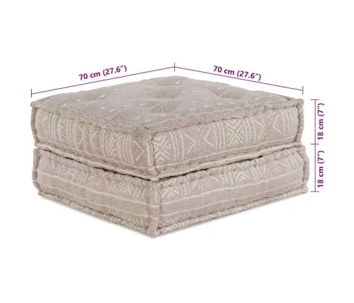 2 Sēdvietu Modulārais Pouf Dīvāns Gaiši Brūnā Audumā Vidaxl