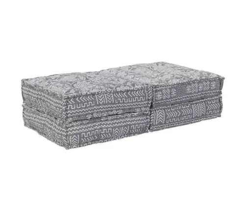 2 Sēdvietu Modulārs Pufis, Dīvāns Pārvēršams Gaiši Pelēkā Audumā Vidaxl