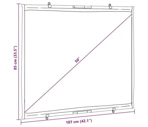 Projekcijas Ekrāns Pie Sienas 50 Collu 4:3 Vidaxl