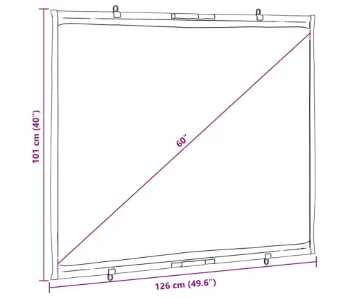 Projekcijas Ekrāns Pie Sienas 60 Collu 4:3 Vidaxl