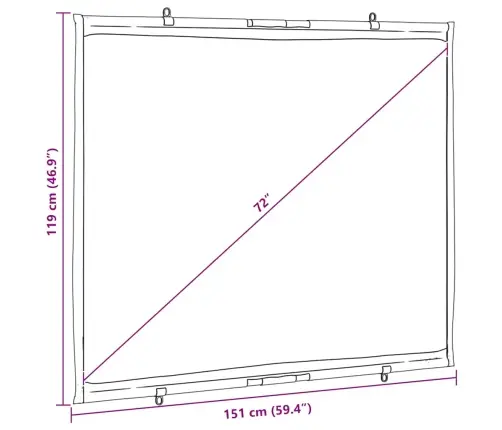 Projektsioonekraan Seinale Riputatav 72 Tolli 4:3