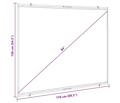 Projekcinis Ekranas Pakabinamas 84 Colių 4:3