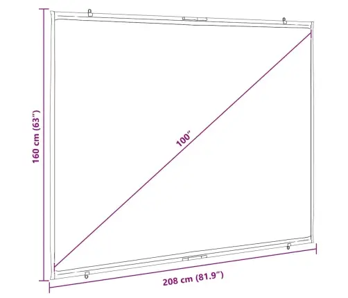 Projekcinis Ekranas Pakabinamas 100 Colių 4:3
