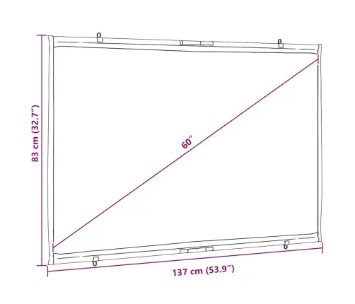Sieninis Projektoriaus Ekranas, 60 Colių, 16:9
