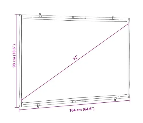 Sieninis Projektoriaus Ekranas, 72 Colių, 16:9