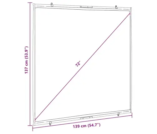 Projekcijas Ekrāns Pie Sienas 72 Collu 1:1 Vidaxl