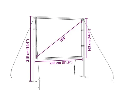 Projekcijas Ekrāns Ar Statīviem 100 Collas 4:3 Vidaxl