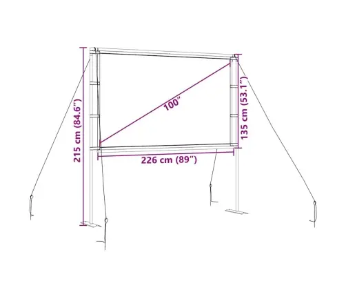 Projekcijas Ekrāns Ar Statīviem 100 Collas 16:9 Vidaxl
