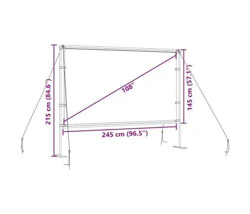 Projekcijas Ekrāns Ar Statīviem 108 Collas 16:9 Vidaxl