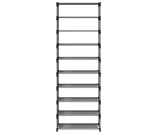 Apavu Plaukts 10 Līmeņu, Pelēks, 54X28X158 Cm, Neausts Audums Vidaxl