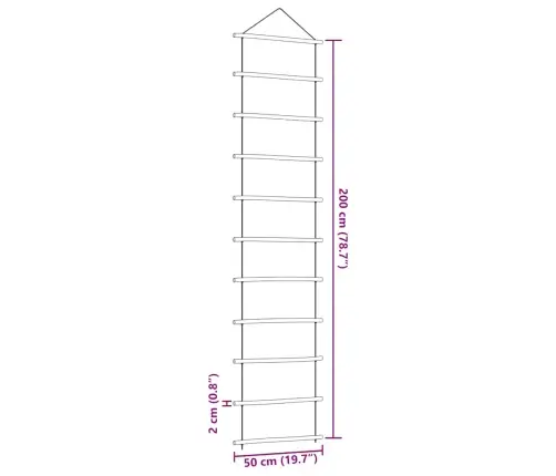 Sienų Dekoravimo Kopėčios 50X200 Cm Natūralios Šakos
