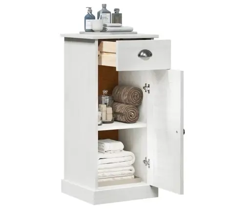 Vannas Skapītis Vigo Balts 37.5 X 34 X 80 Cm Priedes Masīvkoks Vidaxl