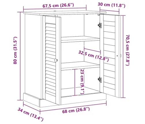 Vannas Istabas Skapītis Cits Vigo Brūna Priedes Masīvkoks Vidaxl