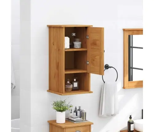 Pie Sienas Stiprināms Vannas Istabas Skapis Vigo Medus Brūna Vidaxl