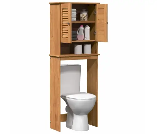 Tualetes Skapītis Ar Plauktu Vigo Medus Brūna 60 X 27 X 161 Cm Vidaxl