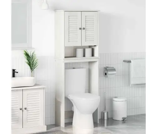 Tualetes Skapītis Vigo Balta 60 X 27 X 161 Cm Priedes Masīvkoks Vidaxl