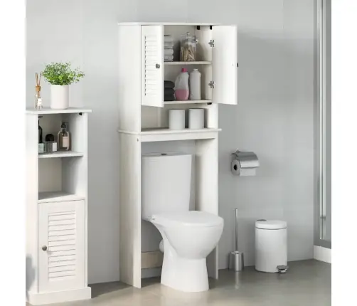 Tualetes Skapītis Vigo Balta 60 X 27 X 161 Cm Priedes Masīvkoks Vidaxl