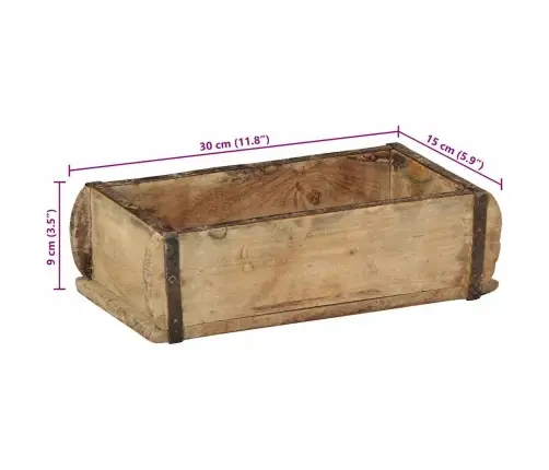 Paplātes 4 Gabali 30X15X9 Cm Cieta Koksne Atjaunota Vidaxl