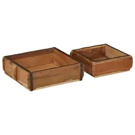Paplāte 2 Pcs Brūna 29 X 31 X 10 Cm Cietais Atjaunotais Koks Vidaxl