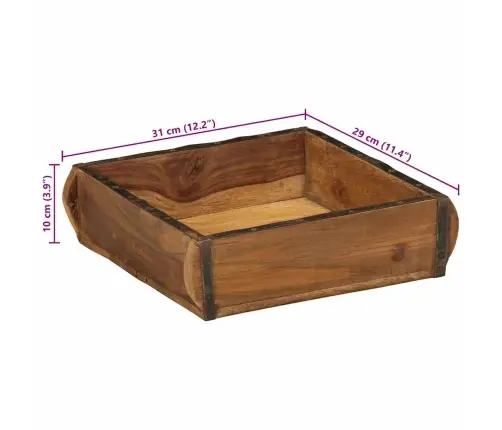 Paplātes 4 Gab 31X29X10 Cm Cieta Koka Atjaunotas Vidaxl