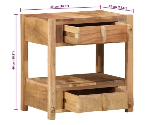 Külglaud Sahtliga Pruun 43 X 32 X 46 Cm Taastatud Puit