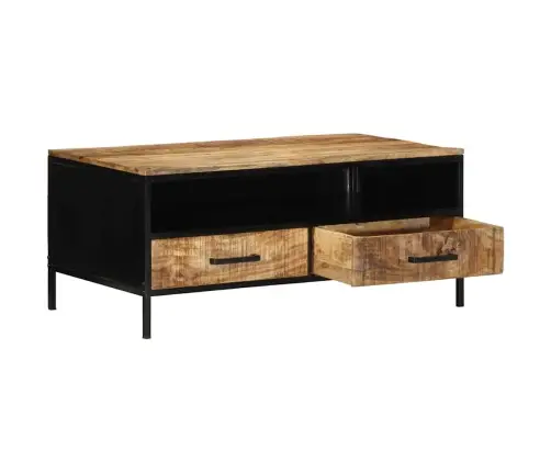 Kohvilaud Pruun 90 X 50 X 40 Cm Soe Mango Puit Ja Metal