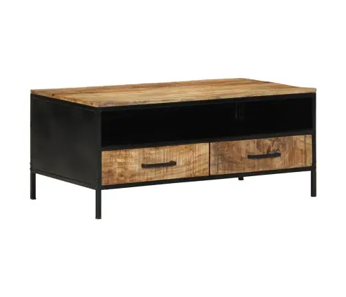 Kohvilaud Pruun 90 X 50 X 40 Cm Soe Mango Puit Ja Metal