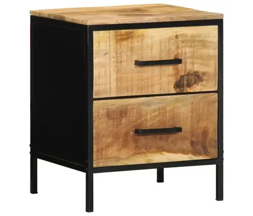 Šalia Lovos Spintelė Su Stalčių Ruda Ir Juoda 40 X 35 X 50 Cm