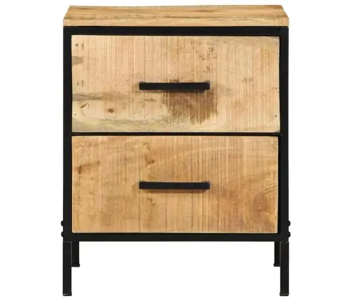 Šalia Lovos Spintelė Su Stalčių Ruda Ir Juoda 40 X 35 X 50 Cm