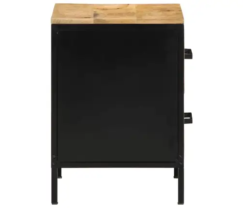 Šalia Lovos Spintelė Su Stalčių Ruda Ir Juoda 40 X 35 X 50 Cm